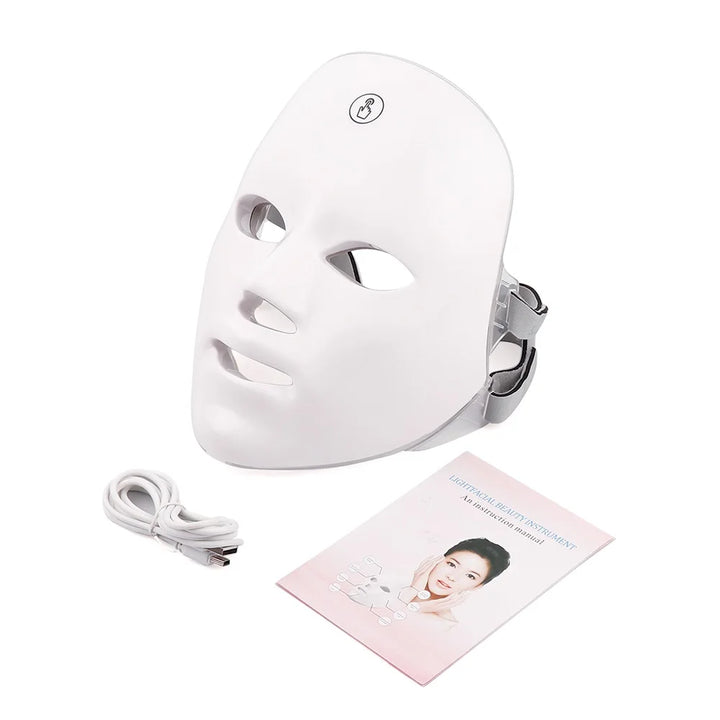 Rechargeable Facial LED Mask 7 Colors LED Photon Therapy